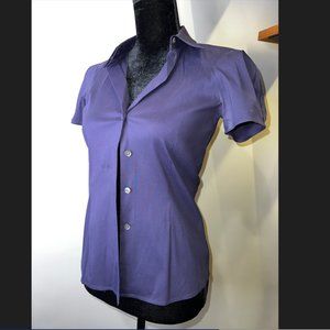 Theory Short Sleeve Purple Blouse